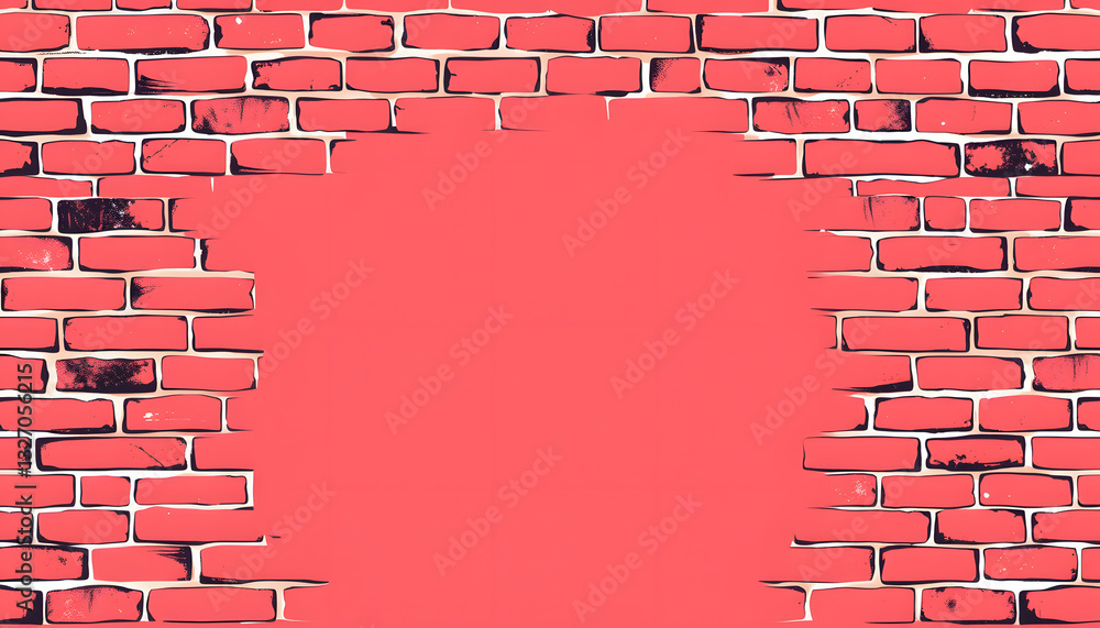 Grunge red brick wall background with copy space, hand-drawn digital illustration. White tone Grunge red brick wall background with copy space, hand-drawn digital illustration. White tone