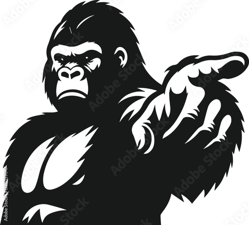 gorilla pointing forward vector silhouette