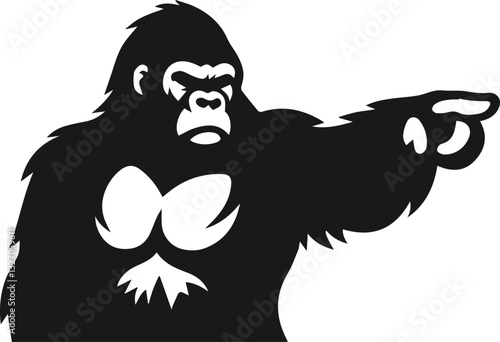 gorilla pointing forward silhouette