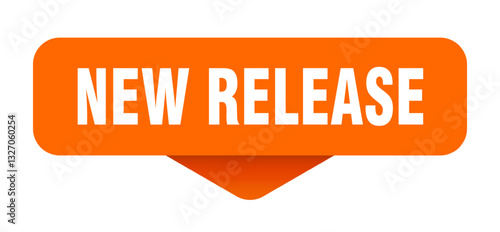 new release sticker. new release sign on transparent background