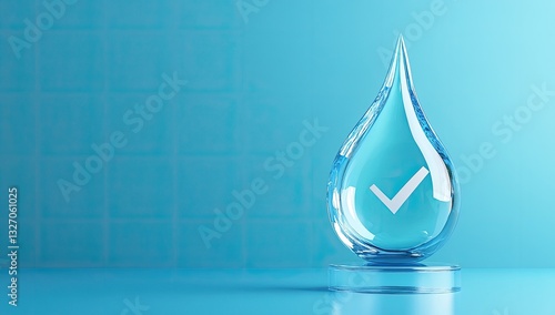 Pure water drop, checked, bathroom