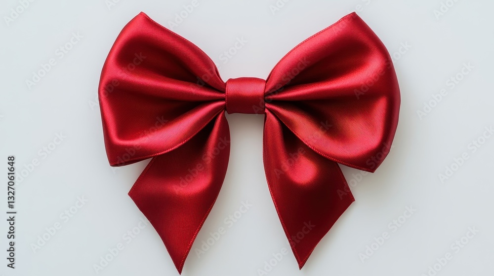 Elegant Red Ribbon Bow with Polished Edges Elegant Red Ribbon Bow with Polished Edges