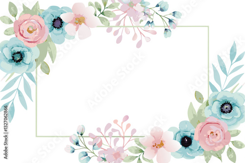 Floral watercolor design on white background