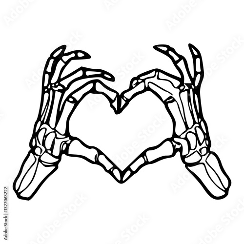 bone hands making heart shape