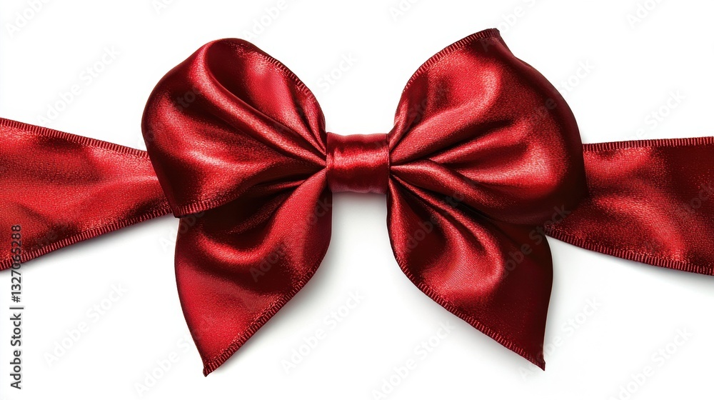 Gleaming Red Satin Bow with Rich Folds Gleaming Red Satin Bow with Rich Folds