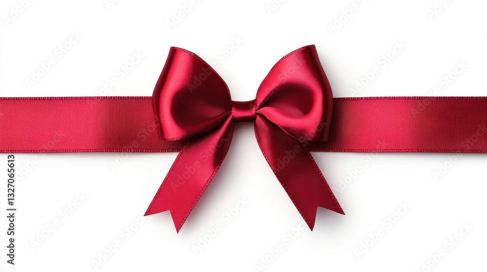 Glossy Red Ribbon Bow with Smooth Texture Glossy Red Ribbon Bow with Smooth Texture