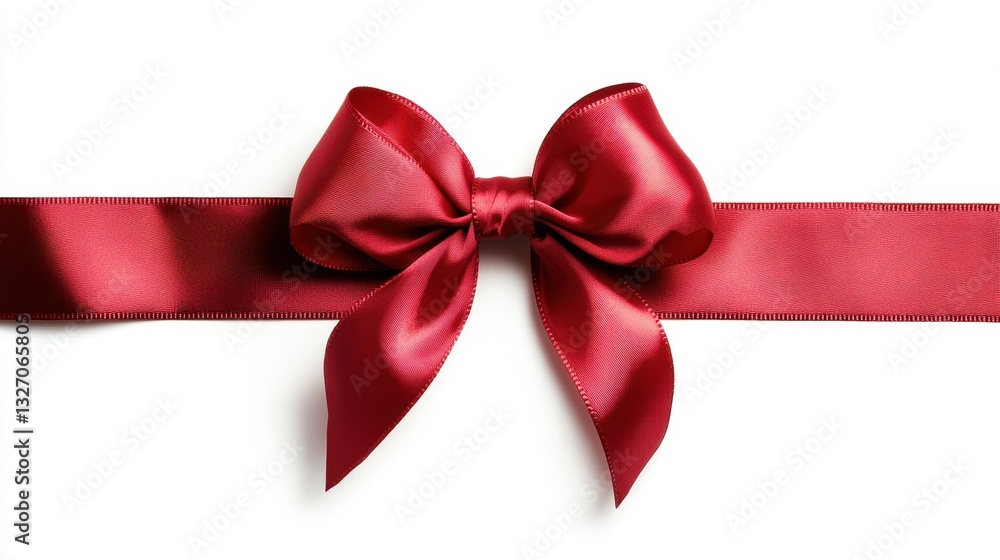Elegant Red Silk Bow with Loops Elegant Red Silk Bow with Loops
