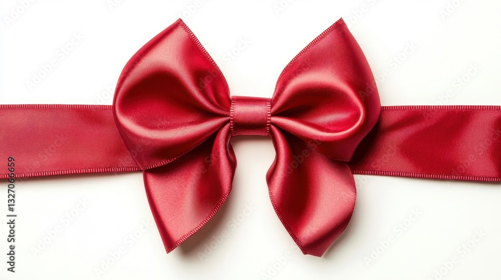Naklejka premium Elegant Red Satin Bow with Refined Folds