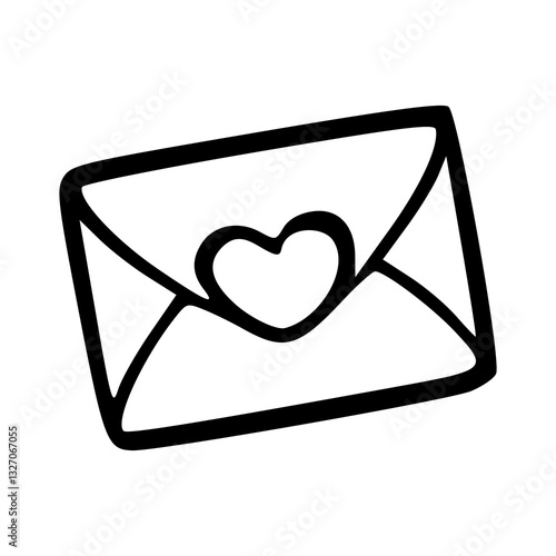 love letter envelope with heart vector icon