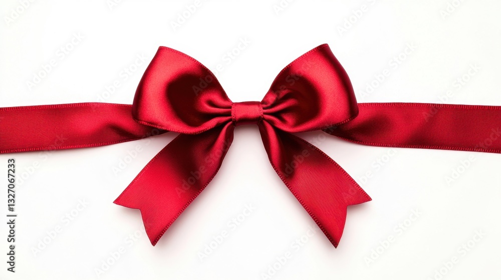 Perfectly Symmetrical Red Silk Ribbon Bow Perfectly Symmetrical Red Silk Ribbon Bow