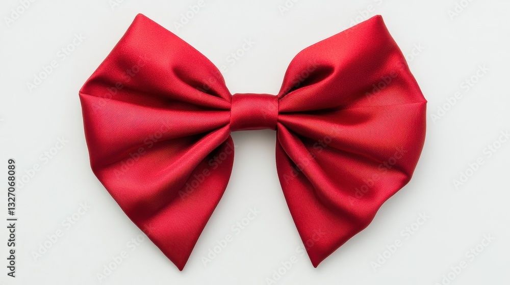 Elegant Red Satin Bow with Symmetrical Loops Elegant Red Satin Bow with Symmetrical Loops