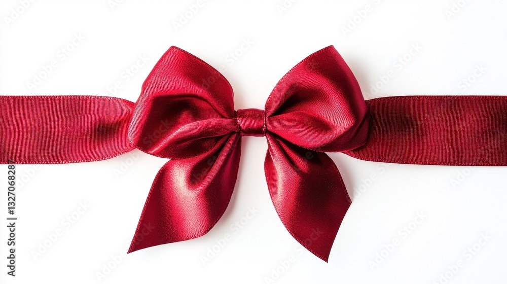 Elegant Red Satin Bow with Folds Elegant Red Satin Bow with Folds