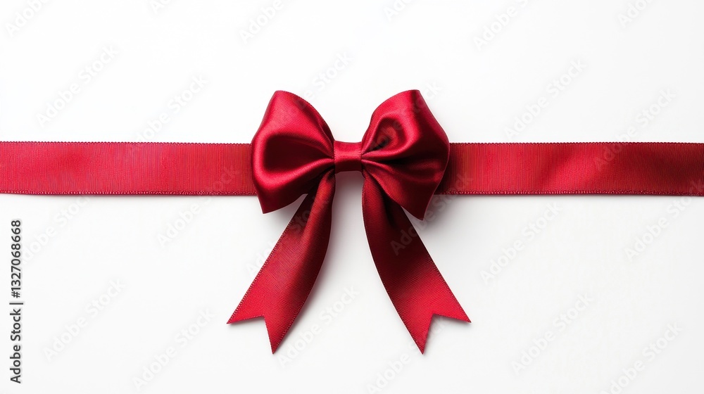 Modern Red Ribbon Bow on a Sleek Background Modern Red Ribbon Bow on a Sleek Background