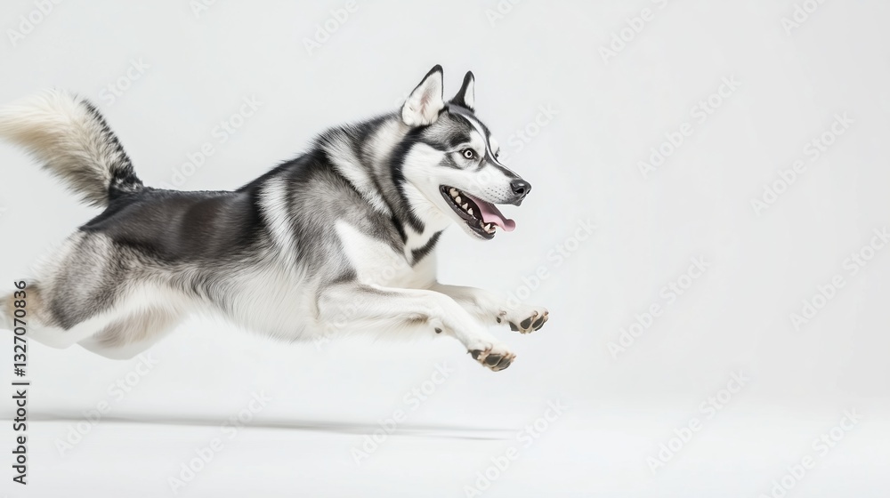 Fototapeta premium Playful Siberian Husky in Motion