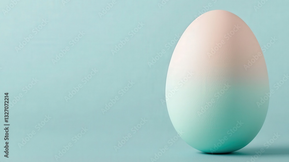 Fototapeta premium Pastel Ombre Easter Egg on Blue Background
