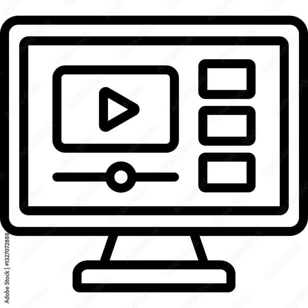 Fototapeta premium website video icon