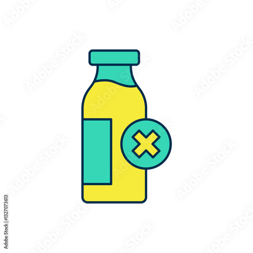 Filled outline Lactose intolerance icon isolated on white background. Not allow milk. Allergy concept, lactose intolerance allergy warning sign. Vector
