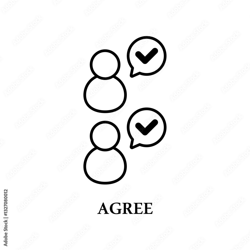 Icon a agree, isolated against a clean background. Icon a agree, isolated against a clean background.