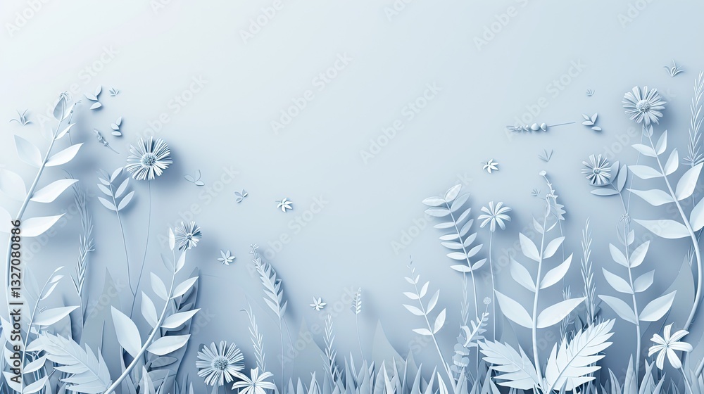 Obraz premium 3D rendering of white flowers 
