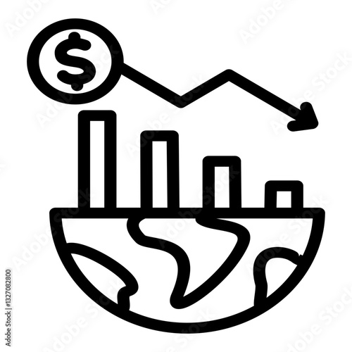 downturn icon vector illustration concept