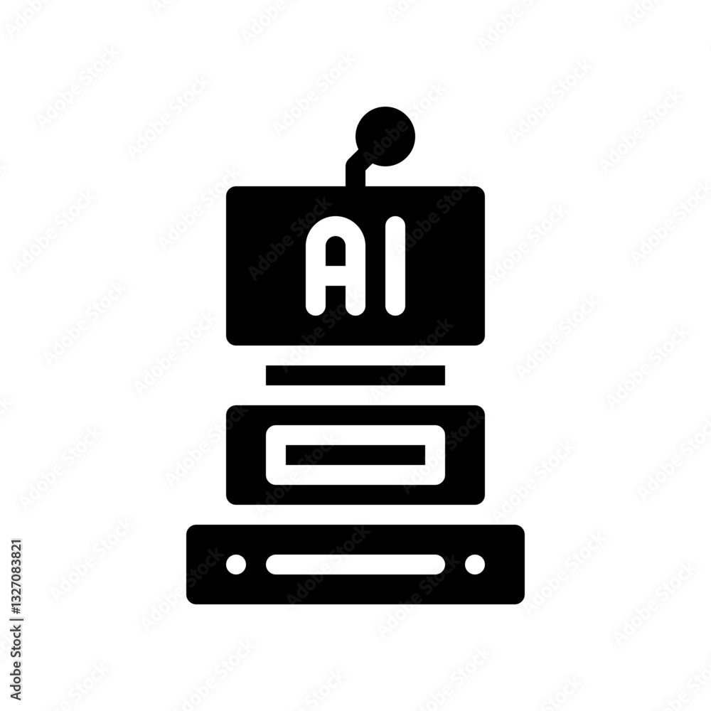 Fototapeta premium artificial intelligence glyph icon