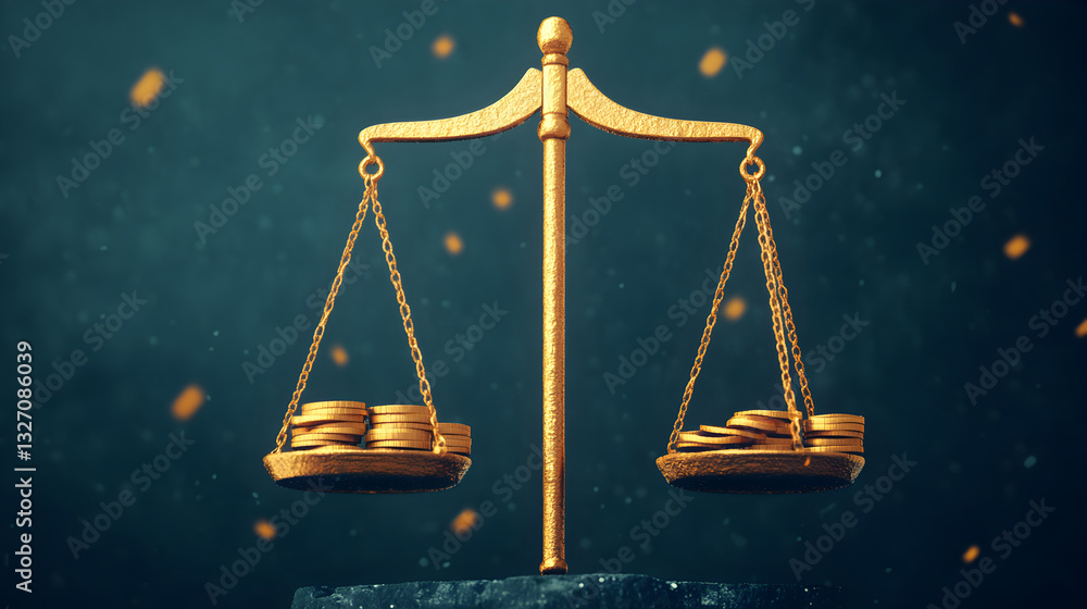 Balancing wealth and justice a golden scale representation in finance context