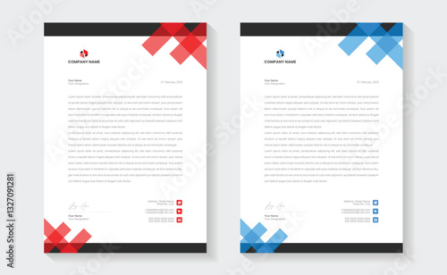 Clean corporate letterhead template design, Modern letterheads design template. Set to print. modern business unique business letterhead. Fully editable.