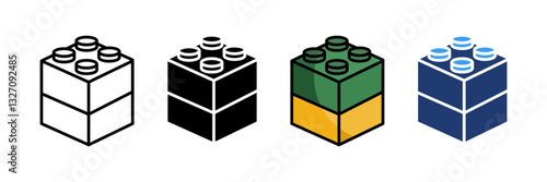 Building Blocks  Icon Set Multiple Style Collection