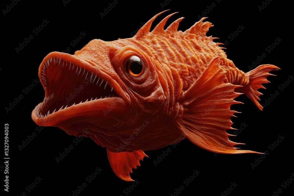 Fototapeta premium Close-up shot of a fish with its mouth open, great for depicting curiosity or surprise