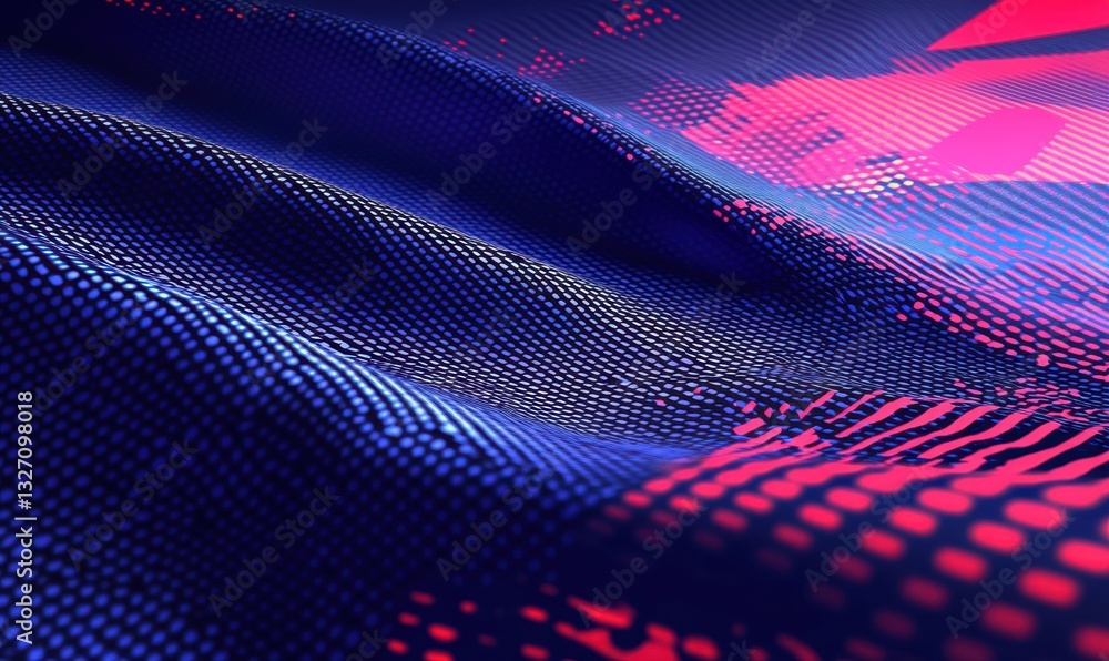 Fototapeta premium Abstract blue digital wave data flow background animation