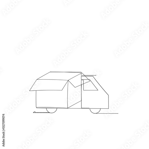  Delivery truck icon. fast delivery icon .continuous line drawing doodle