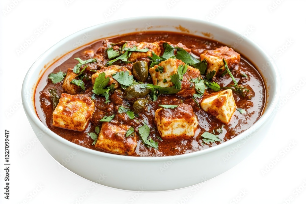 Delicious paneer butter masala in a bowl indian cuisine with creamy tomato sauce and spices Delicious paneer butter masala in a bowl indian cuisine with creamy tomato sauce and spices