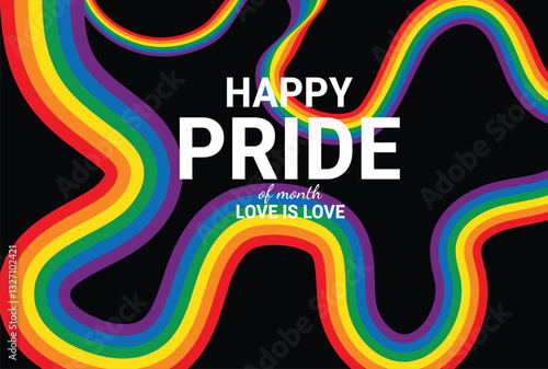 LGBTQ Pride Flag Wave Background.Vector Banner Template for Pride Month. Stock Vector.