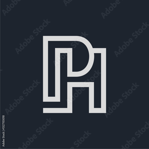 Letter PH Monogram Initial Logo Design