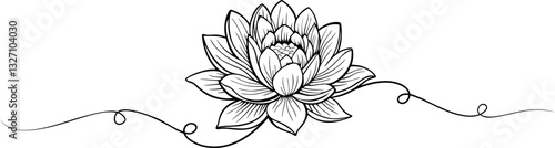 lotus lineart style. illustration of vesak day vector