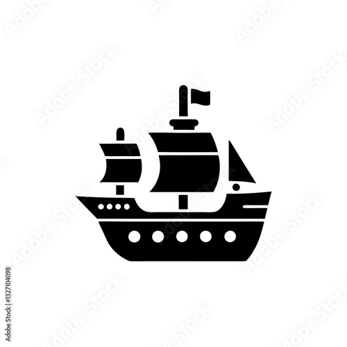 creative details naval ship icon vector illustration