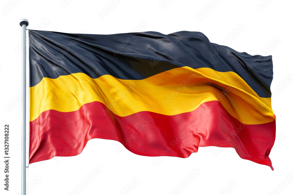 German flag waving in the breeze with transparent background German flag waving in the breeze with transparent background
