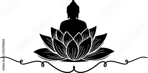 buddha silhouette vector 