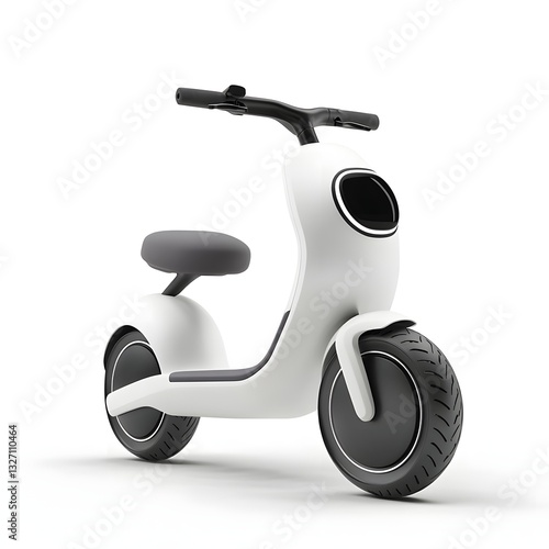 Futuristic Electric Scooter with Minimalist Industrial Design and Ergonomic Features