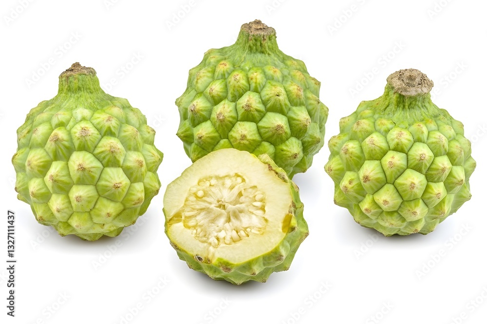 Naklejka premium Sugar Apple Isolated on White Background.