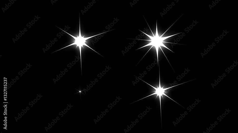 Magical Star Twinkle Animation on Black Background for Dreamy Visuals 4K Magical Star Twinkle Animation on Black Background for Dreamy Visuals 4K