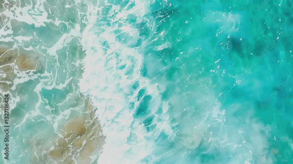 Obraz premium watercolor painting of ocean an a beach