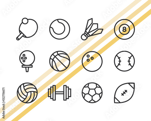 A set of icons featuring additional sports and fitness activities.