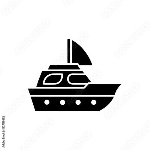 creative details yacht icon vector illustration