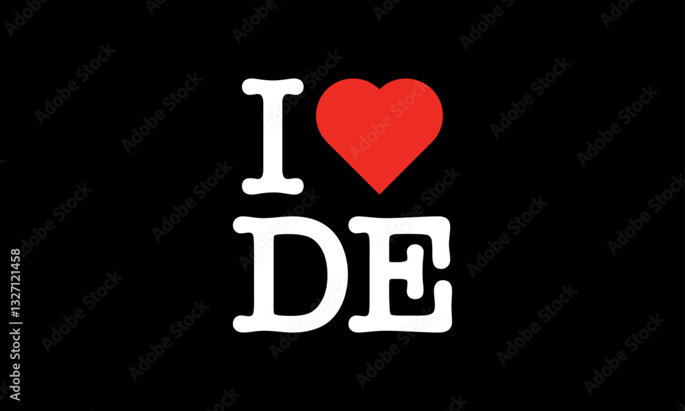 I Love DE GERMANY Country Red Heart T-Shirt Sweatshirt Digital Vector White Lettering Design I Love DE GERMANY Country Red Heart T-Shirt Sweatshirt Digital Vector White Lettering Design