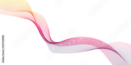 ultra modern and dynamic digital business and technology concept abstract lines, flowing lines with gradient color, the wave lines are very thin, lines pattern or wavy stripes, twisted curve lines.