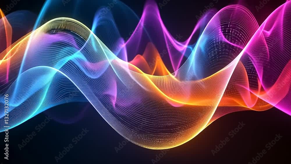 Abstract Colorful Waves: Dynamic Neon Lights and Fluid Motion Abstract Colorful Waves: Dynamic Neon Lights and Fluid Motion