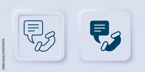 Filled and outline Telephone 24 hours support icon isolated on grey background. All-day customer support call-center. Full time call services. Square button. Vector