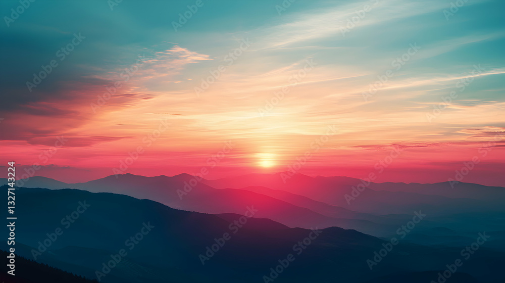 Majestic Mountains at Sunset Layers of Ridges and Dramatic Sky Majestic Mountains at Sunset Layers of Ridges and Dramatic Sky