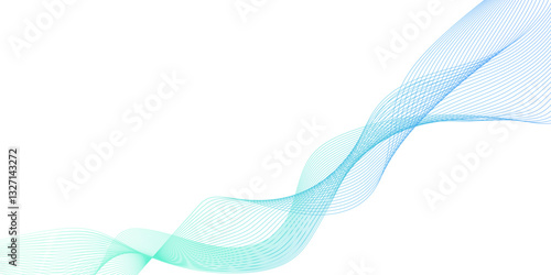 blending line is floating on white background, abstract Curved wavy lines tech futuristic motion background technology line which is floating and curved, Technology flow grid blend curve wave line.